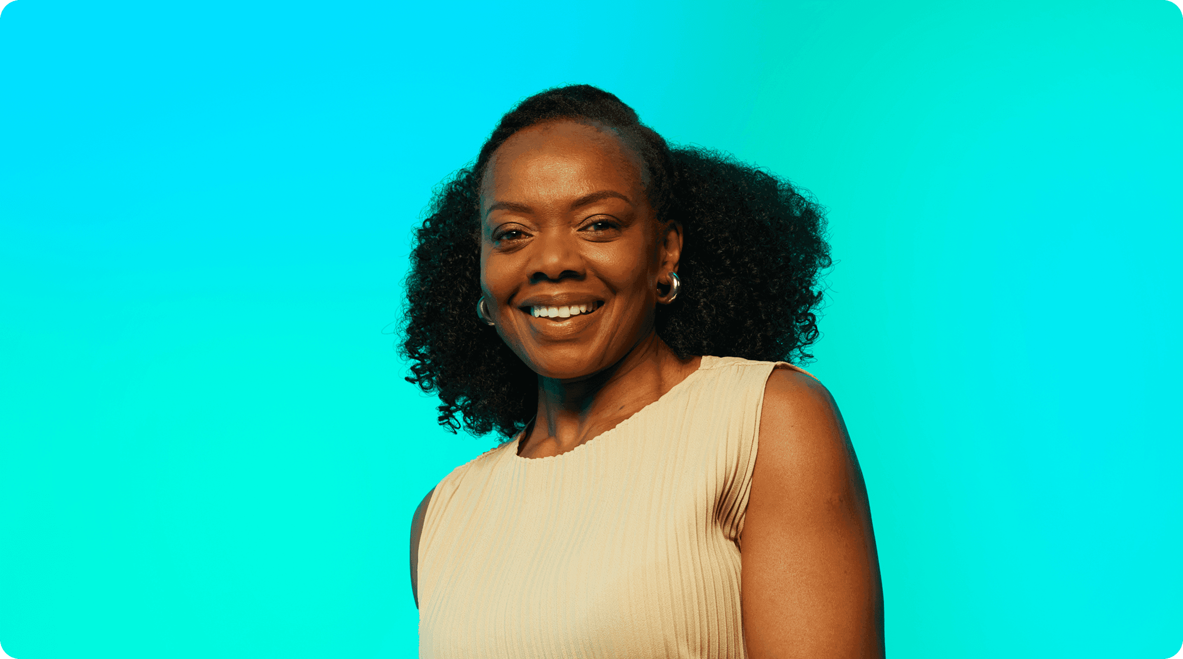 Woman smiling